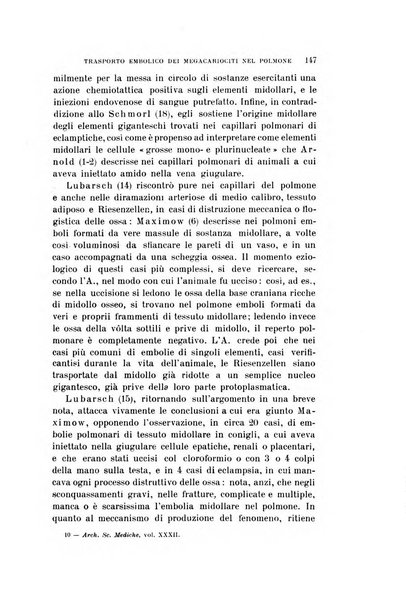 Archivio per le scienze mediche