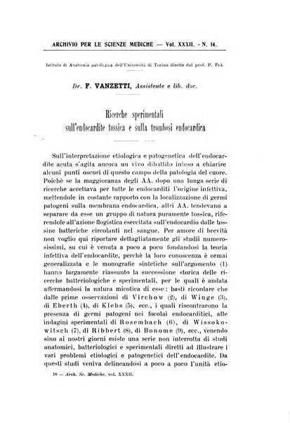 Archivio per le scienze mediche