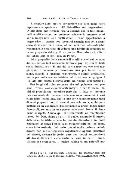 Archivio per le scienze mediche