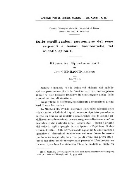 Archivio per le scienze mediche