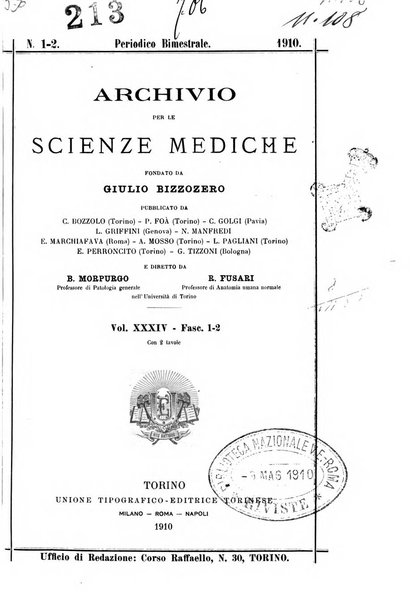 Archivio per le scienze mediche