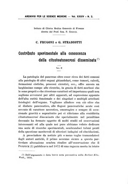 Archivio per le scienze mediche