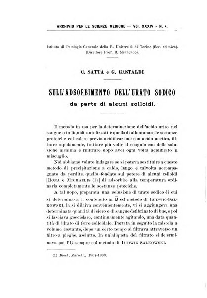 Archivio per le scienze mediche