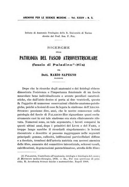 Archivio per le scienze mediche