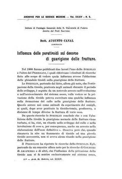 Archivio per le scienze mediche