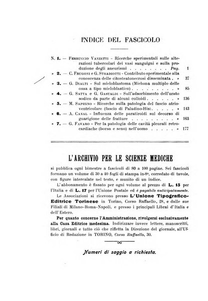 Archivio per le scienze mediche