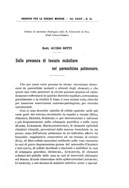 Archivio per le scienze mediche