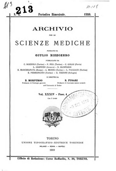 Archivio per le scienze mediche