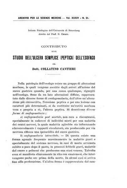 Archivio per le scienze mediche