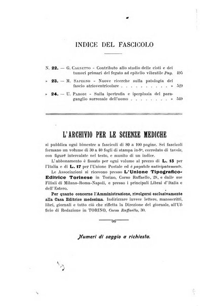 Archivio per le scienze mediche