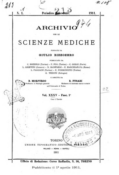 Archivio per le scienze mediche