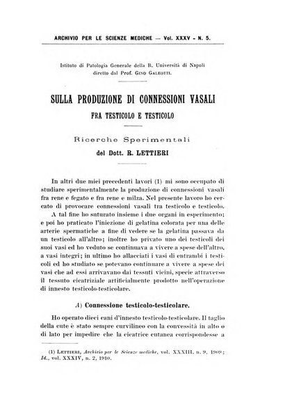 Archivio per le scienze mediche