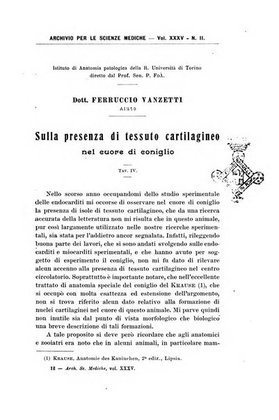 Archivio per le scienze mediche