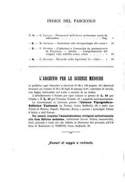 Archivio per le scienze mediche