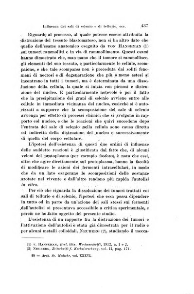 Archivio per le scienze mediche