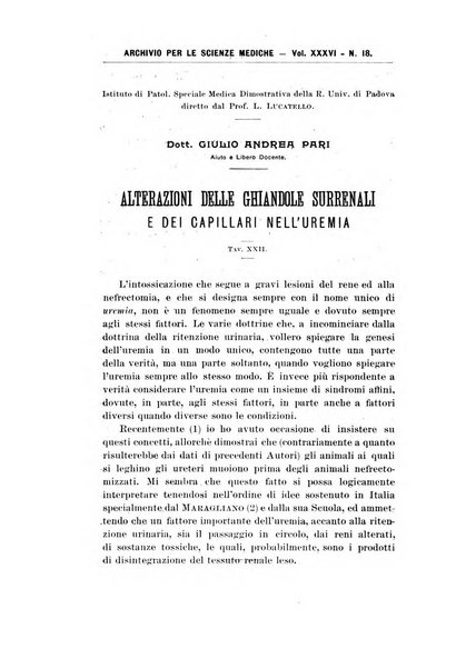 Archivio per le scienze mediche