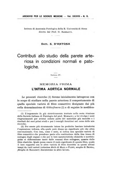 Archivio per le scienze mediche