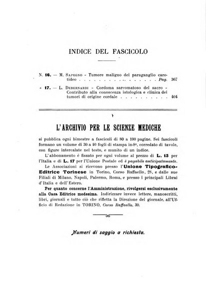 Archivio per le scienze mediche