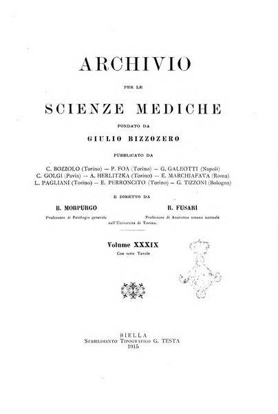 Archivio per le scienze mediche