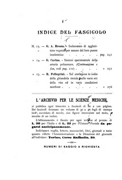 Archivio per le scienze mediche