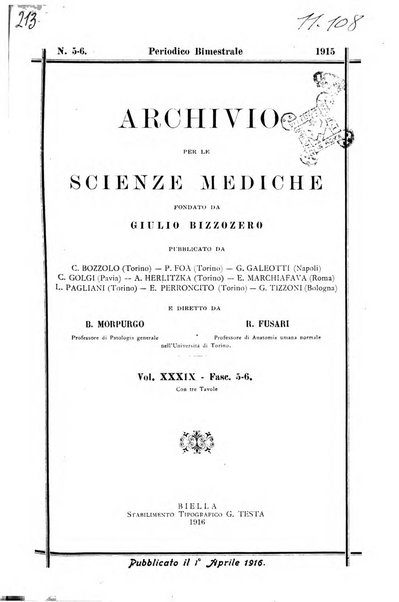 Archivio per le scienze mediche