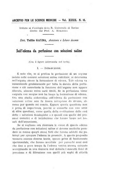 Archivio per le scienze mediche