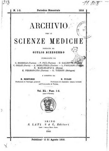 Archivio per le scienze mediche