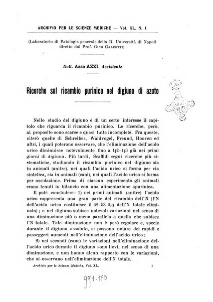 Archivio per le scienze mediche