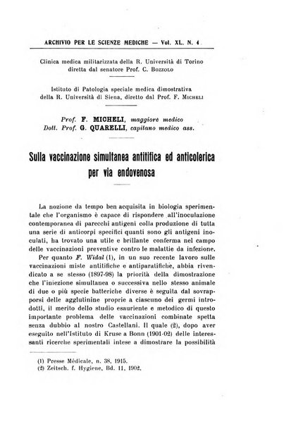 Archivio per le scienze mediche