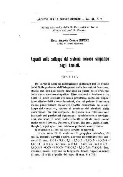 Archivio per le scienze mediche