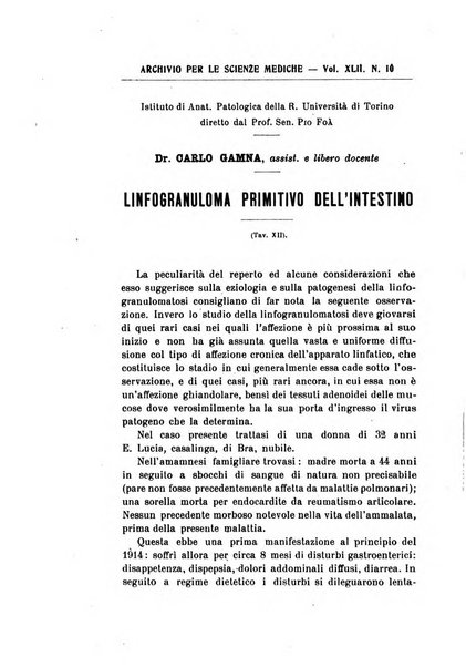 Archivio per le scienze mediche