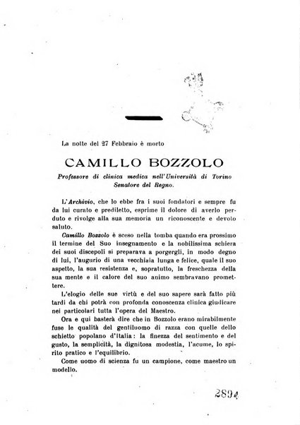 Archivio per le scienze mediche