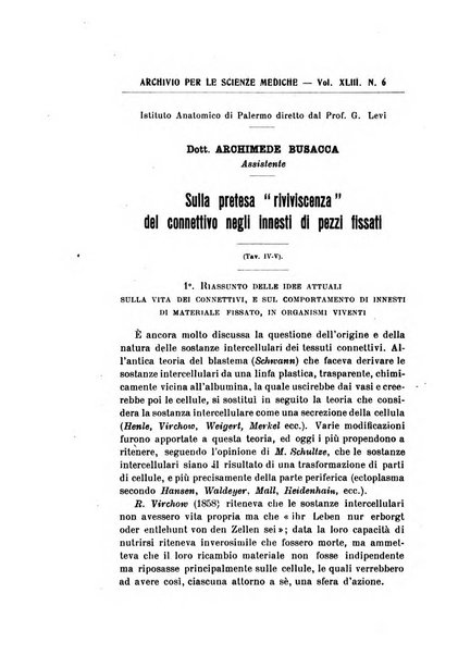 Archivio per le scienze mediche