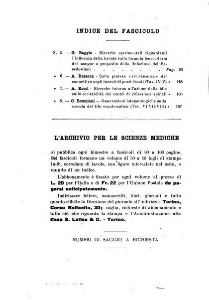 Archivio per le scienze mediche