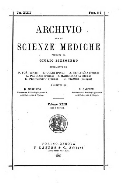 Archivio per le scienze mediche