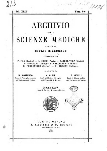 Archivio per le scienze mediche