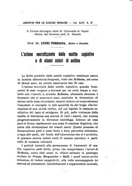 Archivio per le scienze mediche