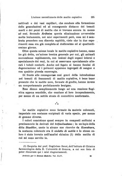 Archivio per le scienze mediche