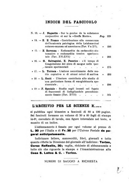 Archivio per le scienze mediche