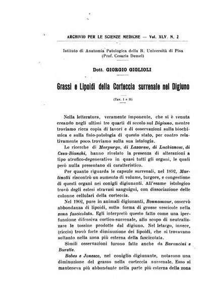 Archivio per le scienze mediche