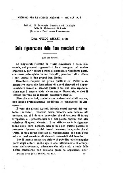 Archivio per le scienze mediche