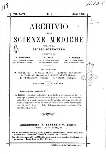 Archivio per le scienze mediche