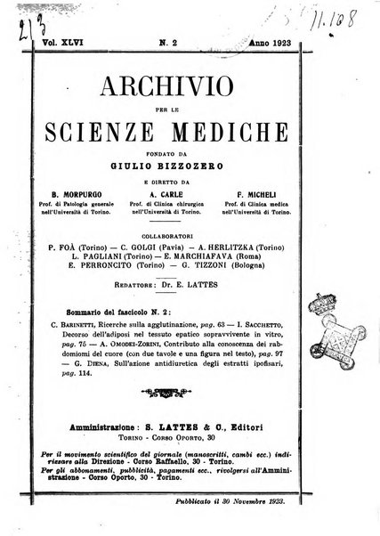 Archivio per le scienze mediche