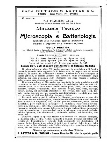 Archivio per le scienze mediche