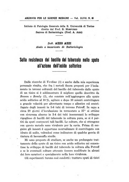 Archivio per le scienze mediche