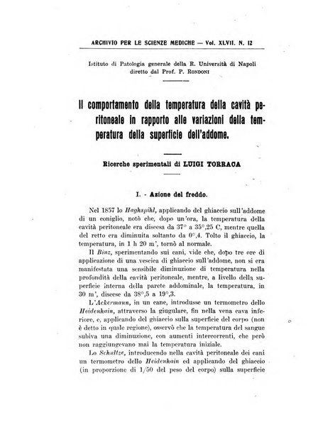 Archivio per le scienze mediche