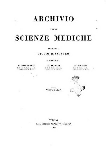 Archivio per le scienze mediche