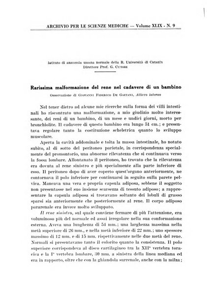 Archivio per le scienze mediche