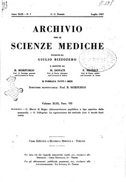 Archivio per le scienze mediche