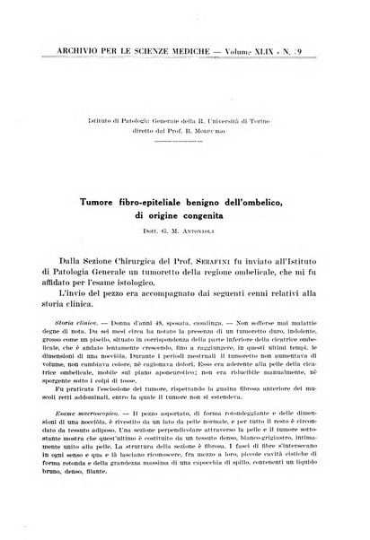 Archivio per le scienze mediche